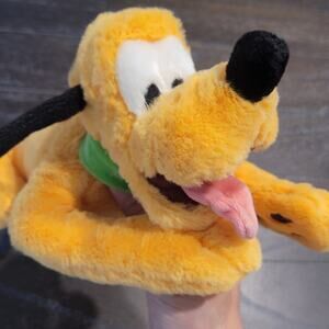 Disney Parks Pluto Stuffed Animal Plush Small 13 Inch Embroidered Collar Dog